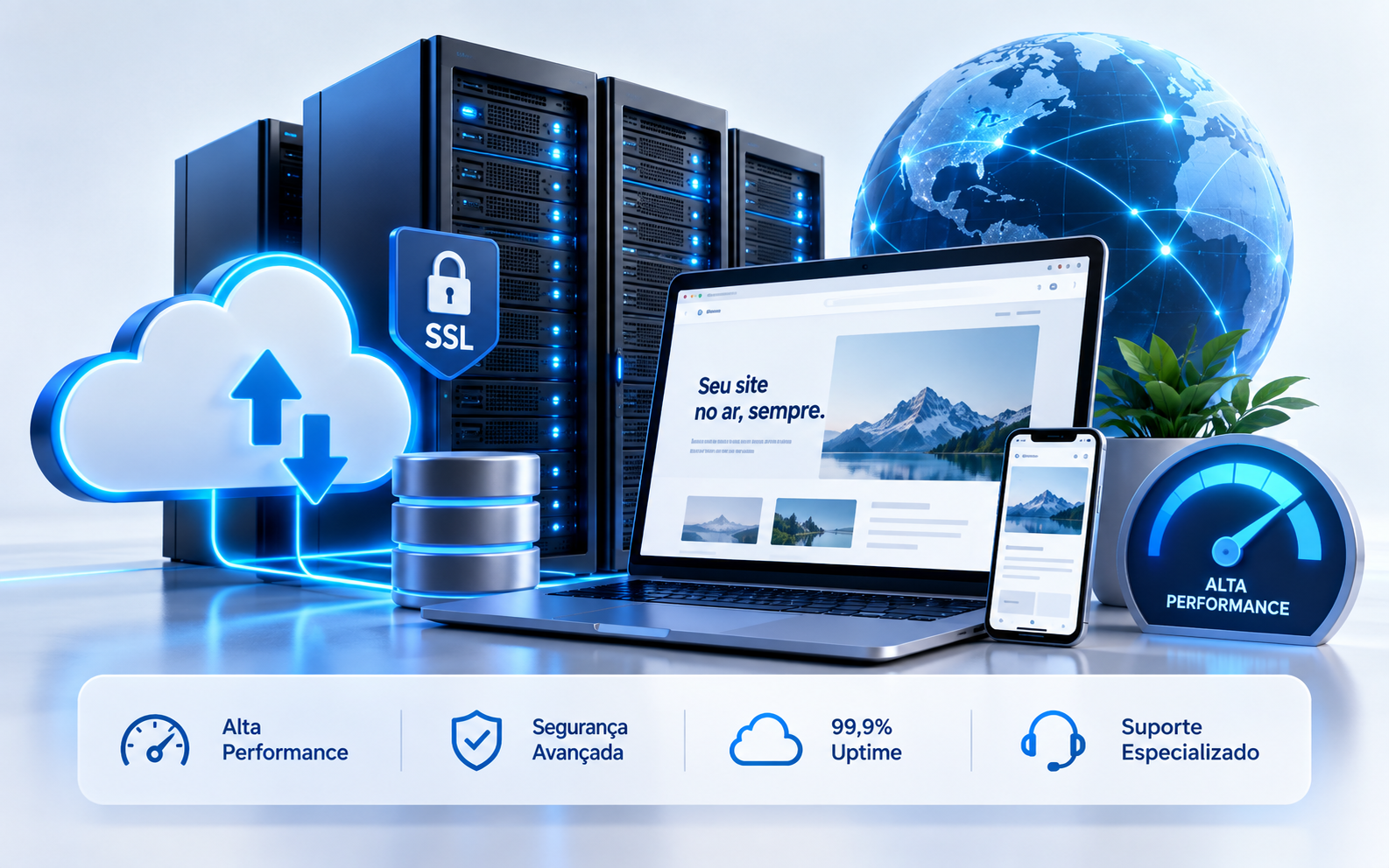 Infraestrutura profissional de hospedagem Abreu Networks